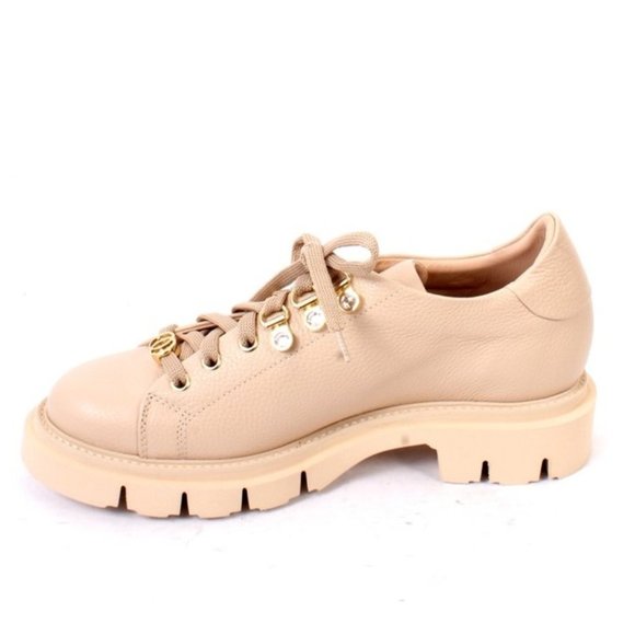 Luca Grossi 249 Beige Leather Platform Loafer Sneakers Shoes - Picture 6 of 8